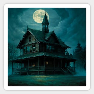 Spooky Abandoned Haunted House Sticker